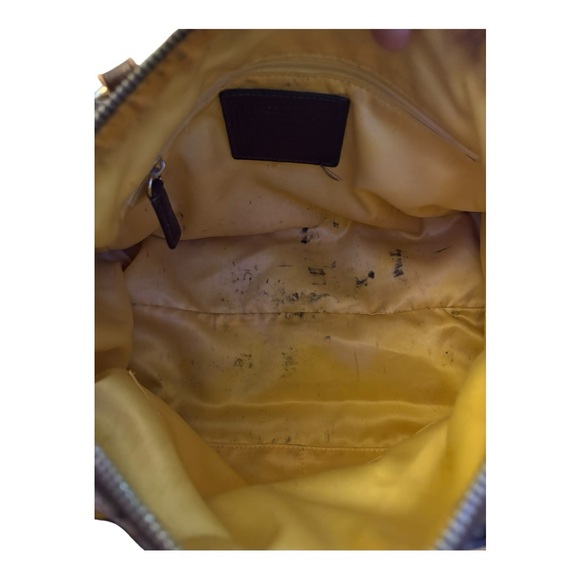 COACH Heritage Signature Stripe Zip Top Brown Shoulder Satchel Handbag F14478 - Picture 8 of 10